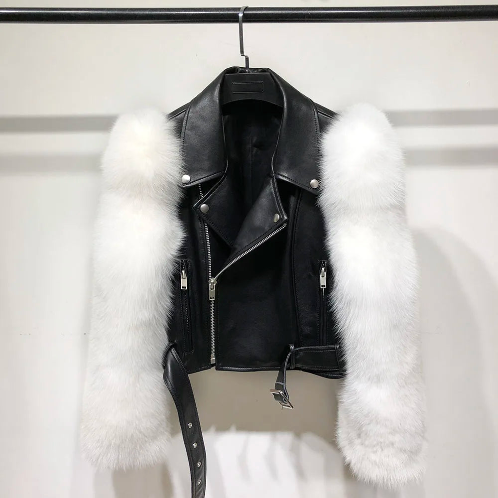 Regina Genuine Leather and Natural Fur Coat