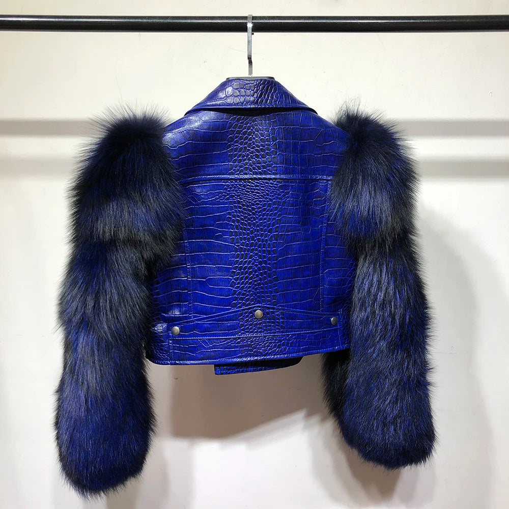 Regina Genuine Leather and Natural Fur Coat