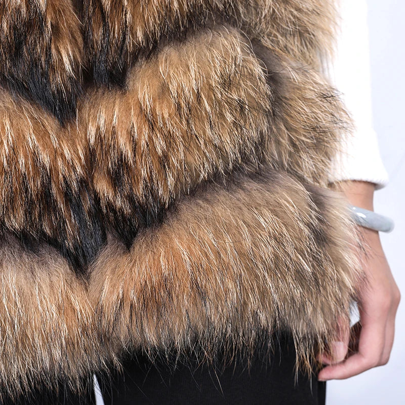 Harper Steele Natural Raccoon Fur Gilet