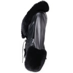 Jackie Vivienne Fox Fur Collar with Sheepskin Leather Coat