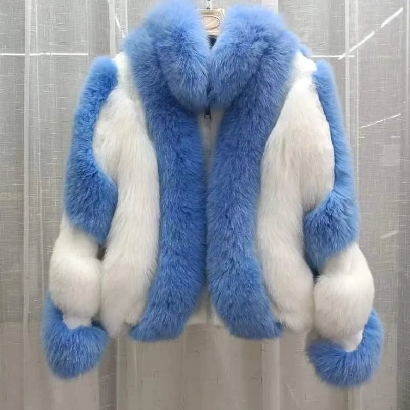 Blair Fox Fur Coat with Collar