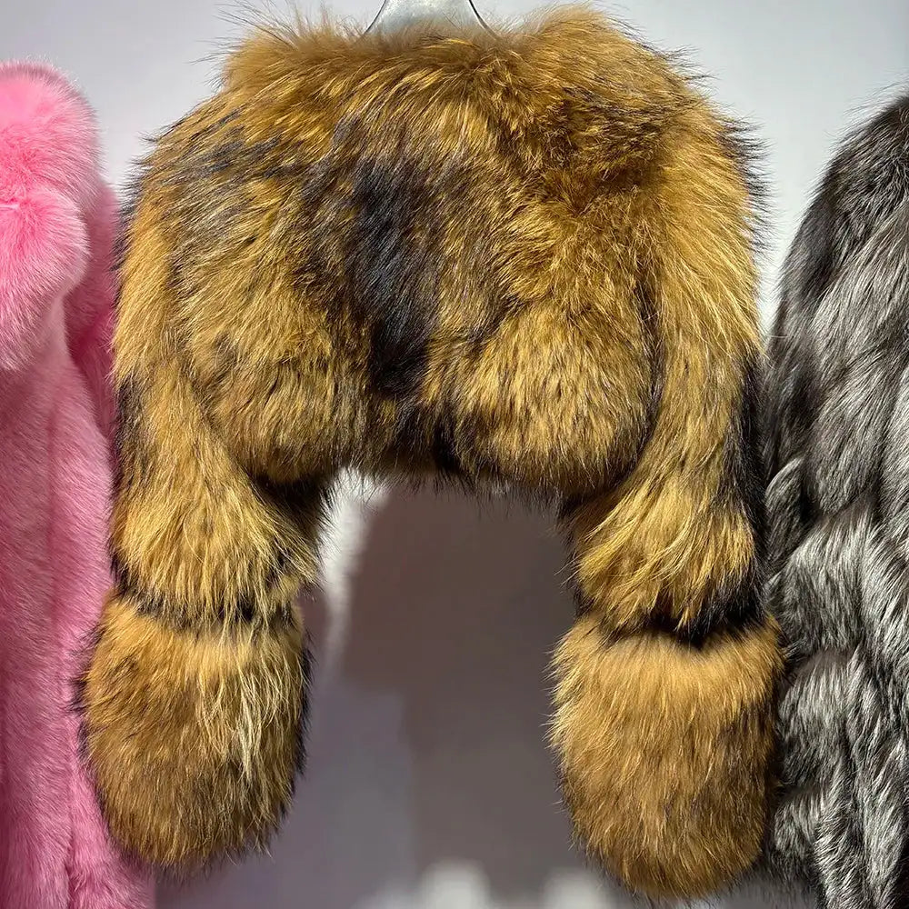 Serena Glow Cropped Fox Fur Coat