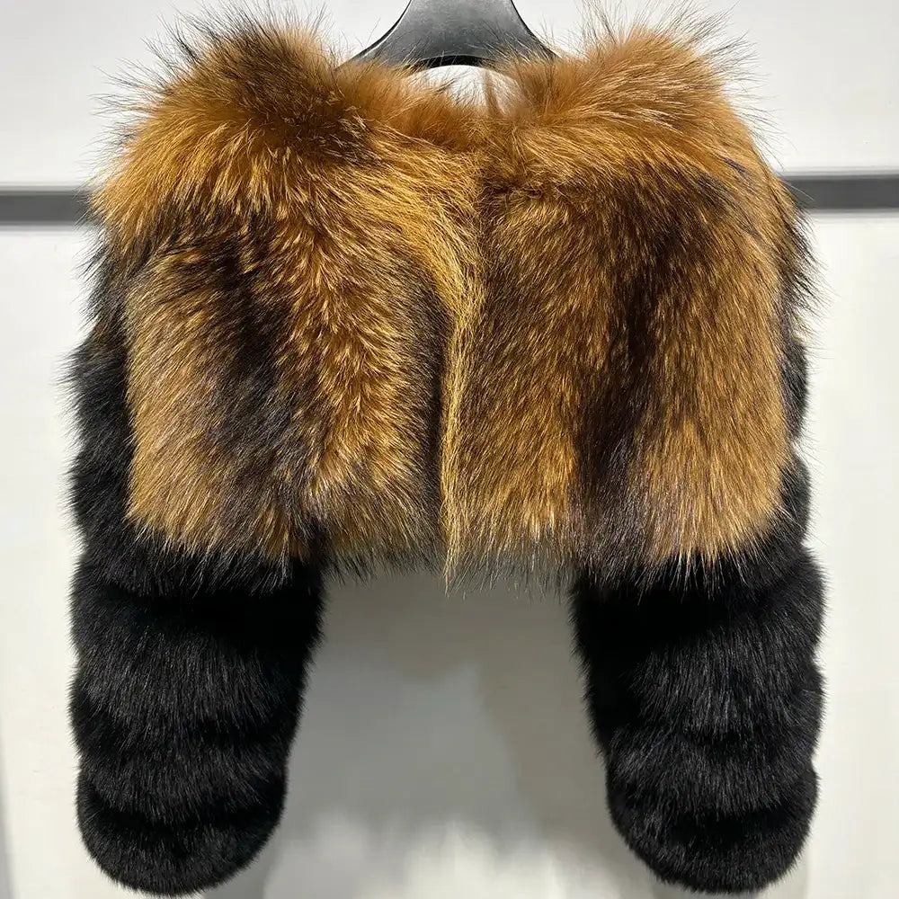 Sophia Lily Cropped Fox Fur Coat
