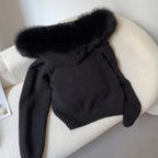 Luna Fur Collar Cardigan