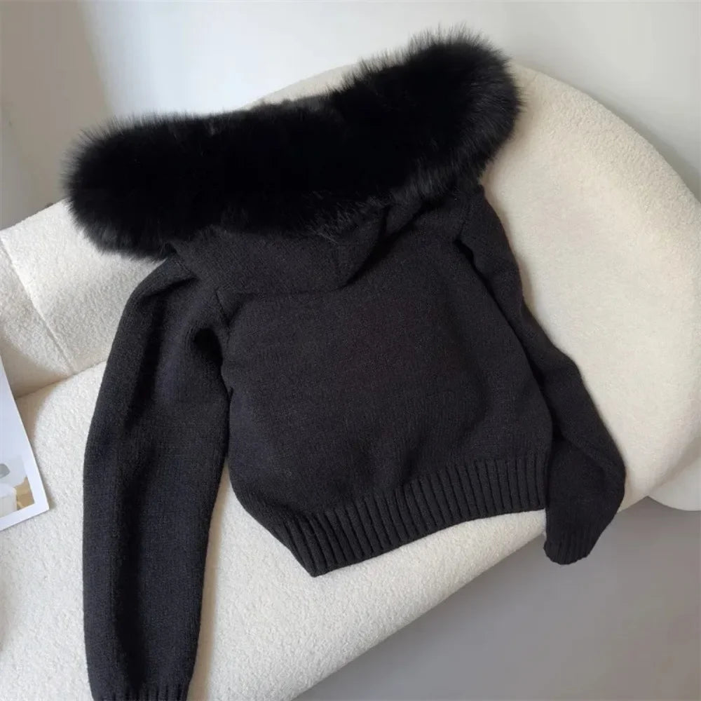 Luna Fur Collar Cardigan