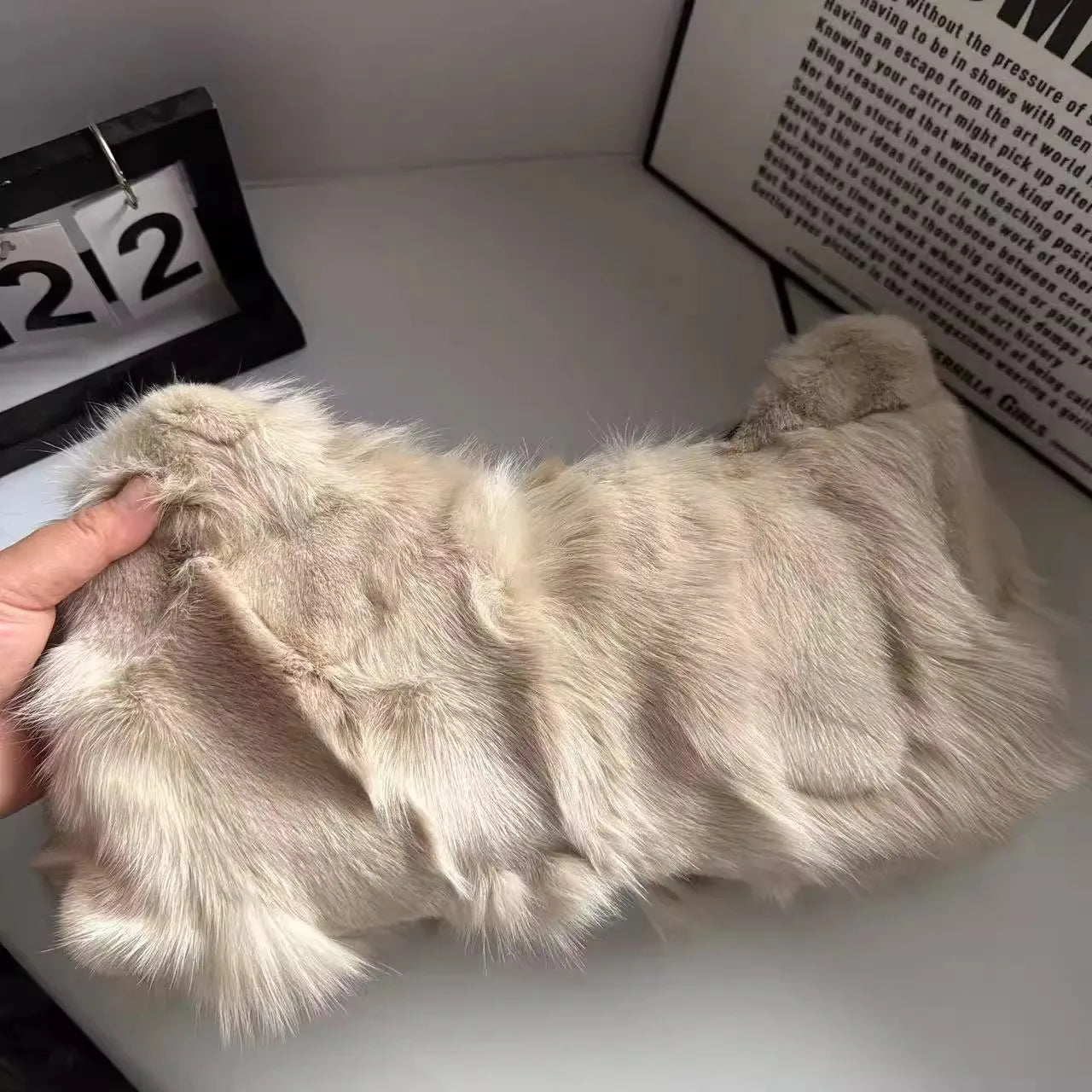 Winter Fox Fur Shoulder Bag Real Silver Fox Fur Exclusive