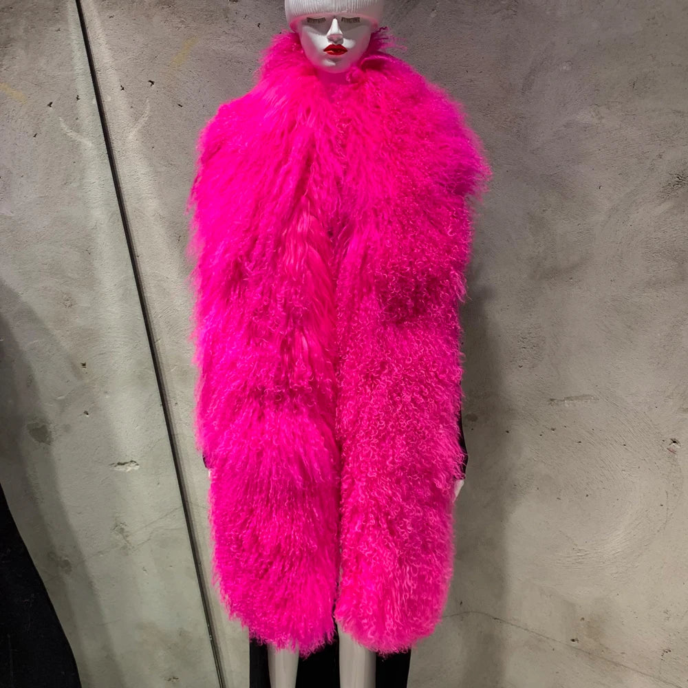 Sheep Fur Scarf - Mongolian Fur Shawl