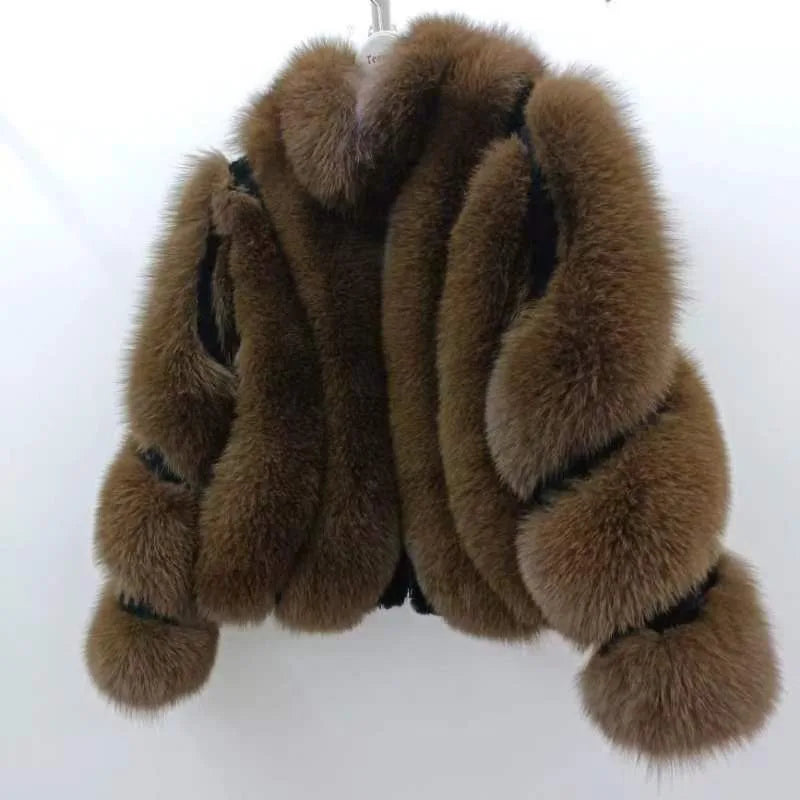 Blair Fox Fur Coat with Collar