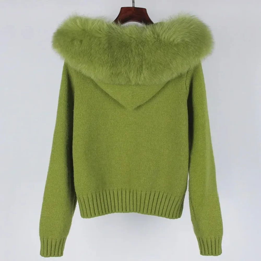 Luna Fur Collar Cardigan