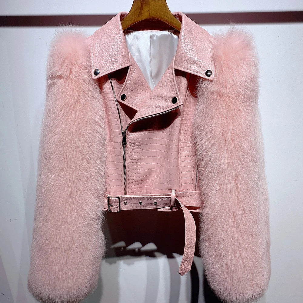 Regina Genuine Leather and Natural Fur Coat