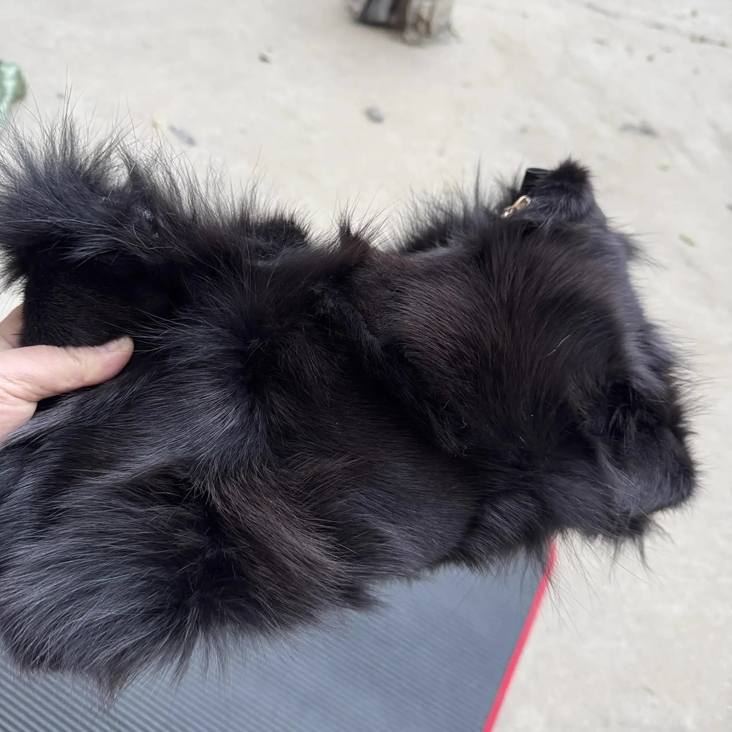 Winter Fox Shoulder Bag Real Silver Fox Fur Exclusive