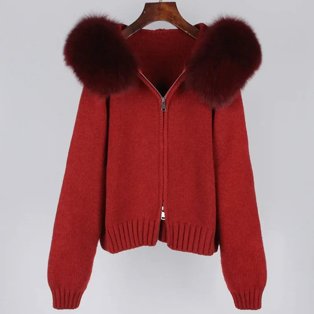 Luna Fur Collar Cardigan