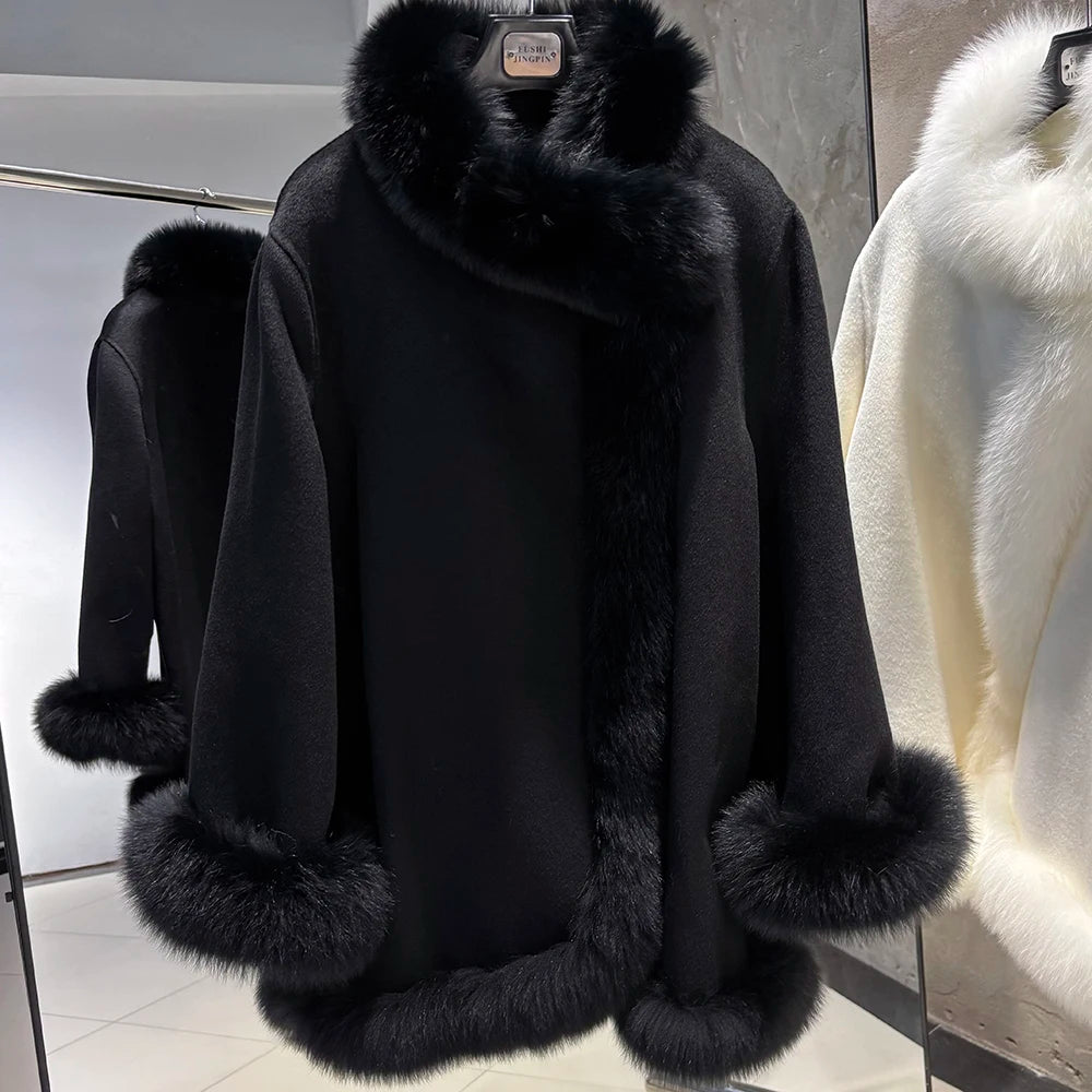 Leonora Wool Coat and Fox Fur Collar