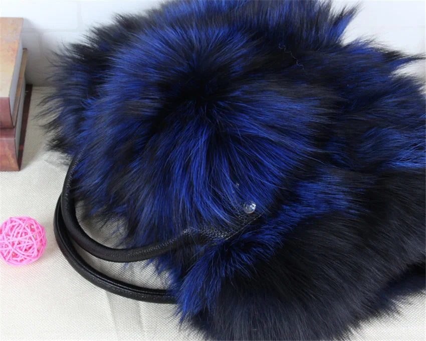 Fox Fur Tote Bag Luxury Collection Limited For Women