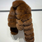 Anastasia Chic Cropped Fox Fur Coat - La Vita Rosa