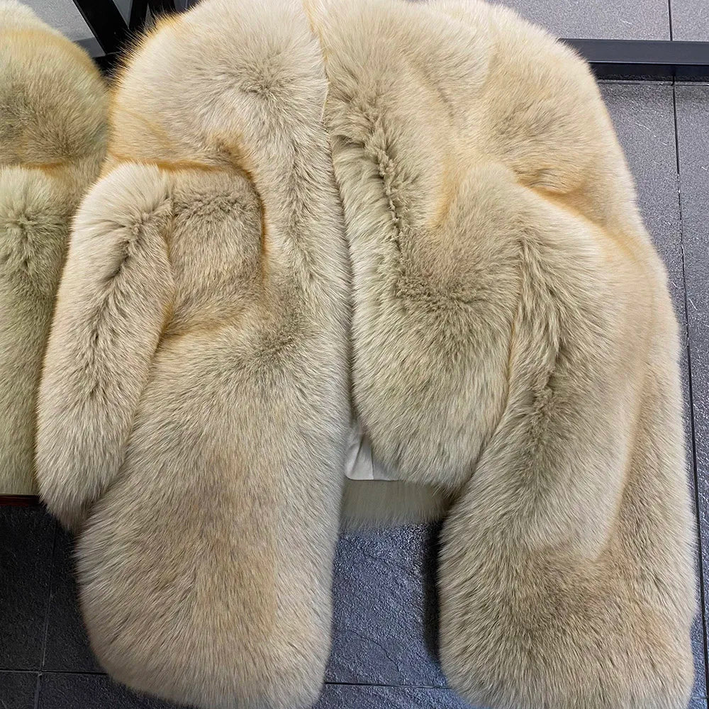 Violet Whisper Fox Fur Coat