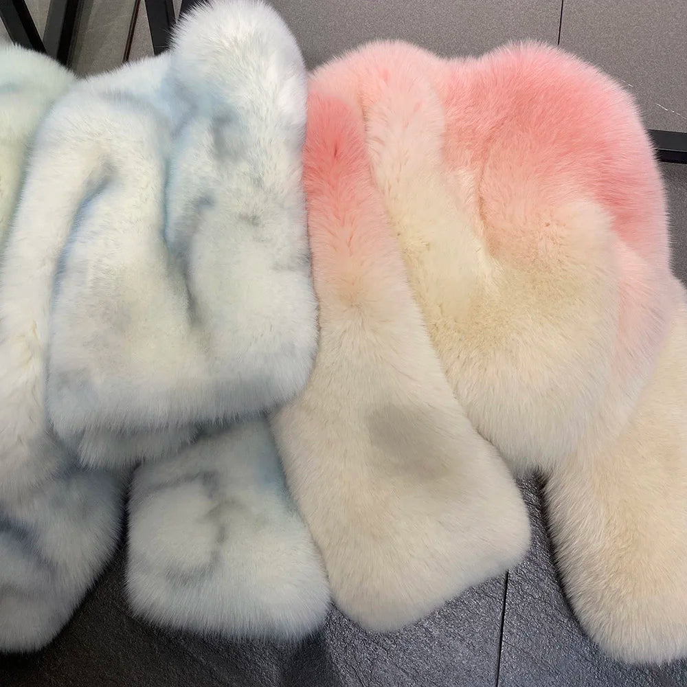 Violet Whisper Fox Fur Coat