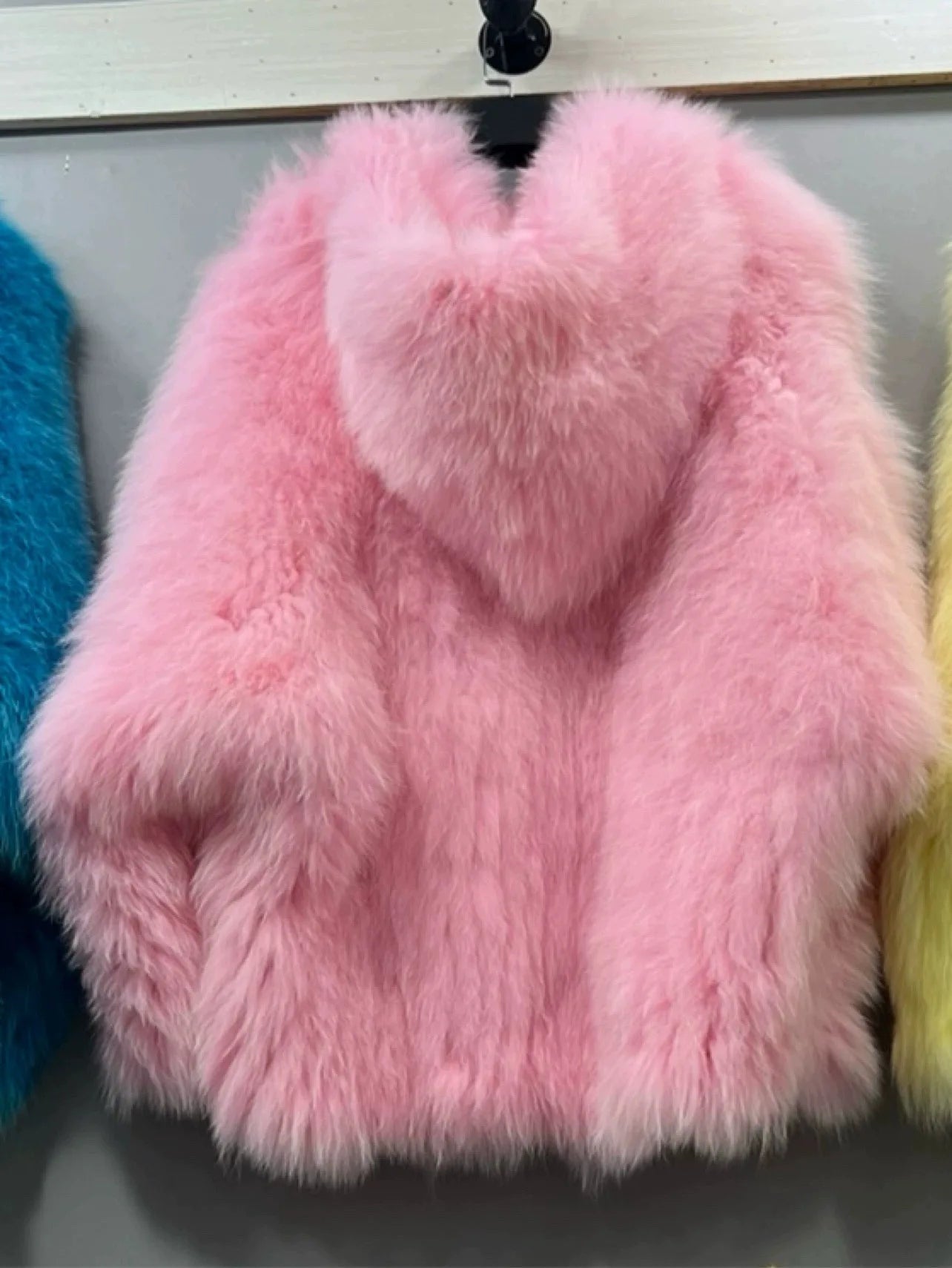 Lili Rose Oversized Real Fox Fur Coat with Hood