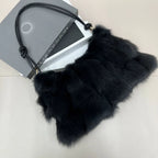Winter Fox Shoulder Bag Real Silver Fox Fur Exclusive