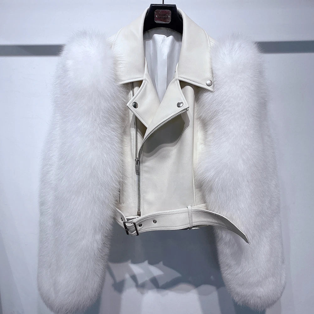 Regina Genuine Leather and Natural Fur Coat