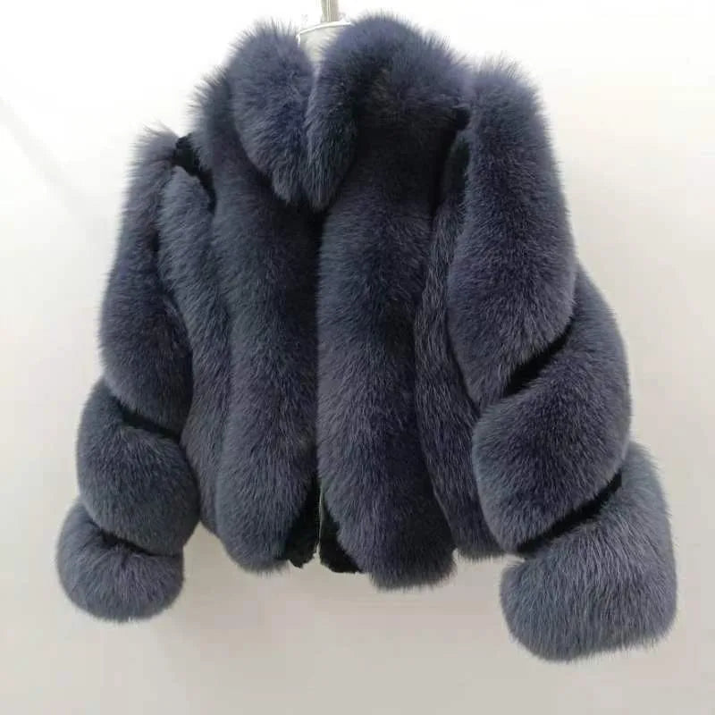 Blair Fox Fur Coat with Collar