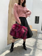 Real Fox Fur Tote Bag For Women Designer Luxury Exclusive