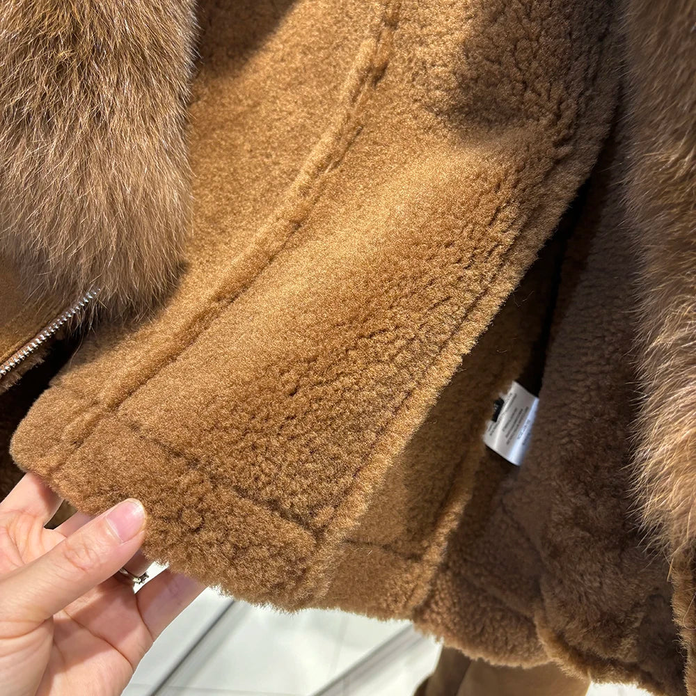Nelly Shearling Coat With Hood
