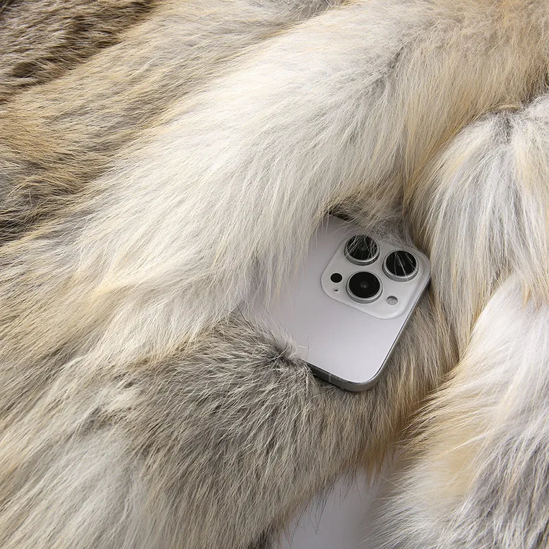 Victoria Red Fox Silver Fur Coat
