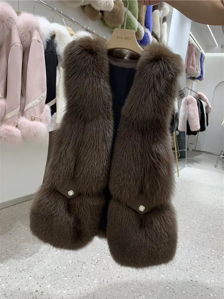 Elle Aspen Fox Fur Gilet