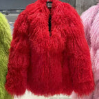 Anna Lisa Mongolia Fur Coat With Collar