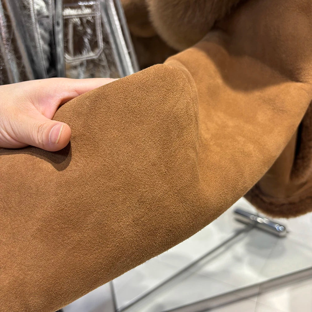 Nelly Shearling Coat With Hood