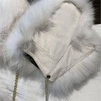 Fluffy fox fur gloves