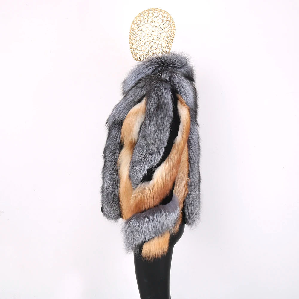 Blair Fox Fur Coat with Collar