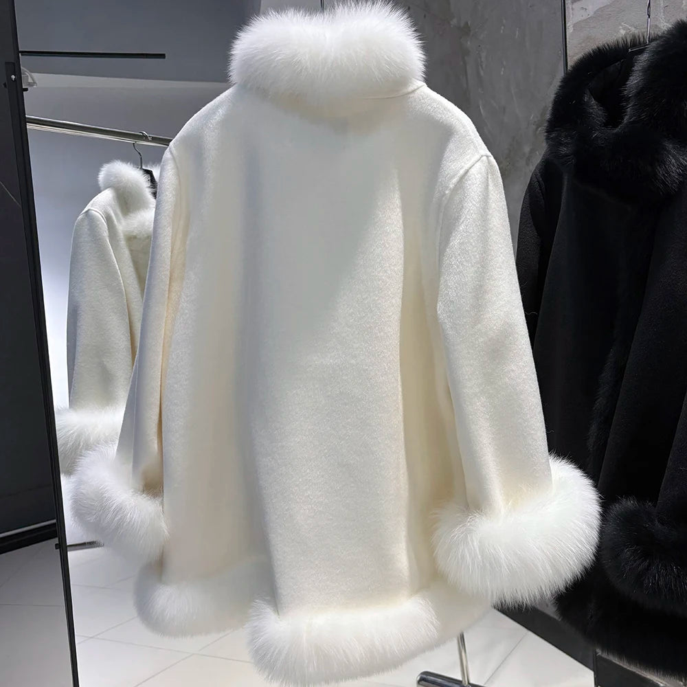 Leonora Wool Coat and Fox Fur Collar