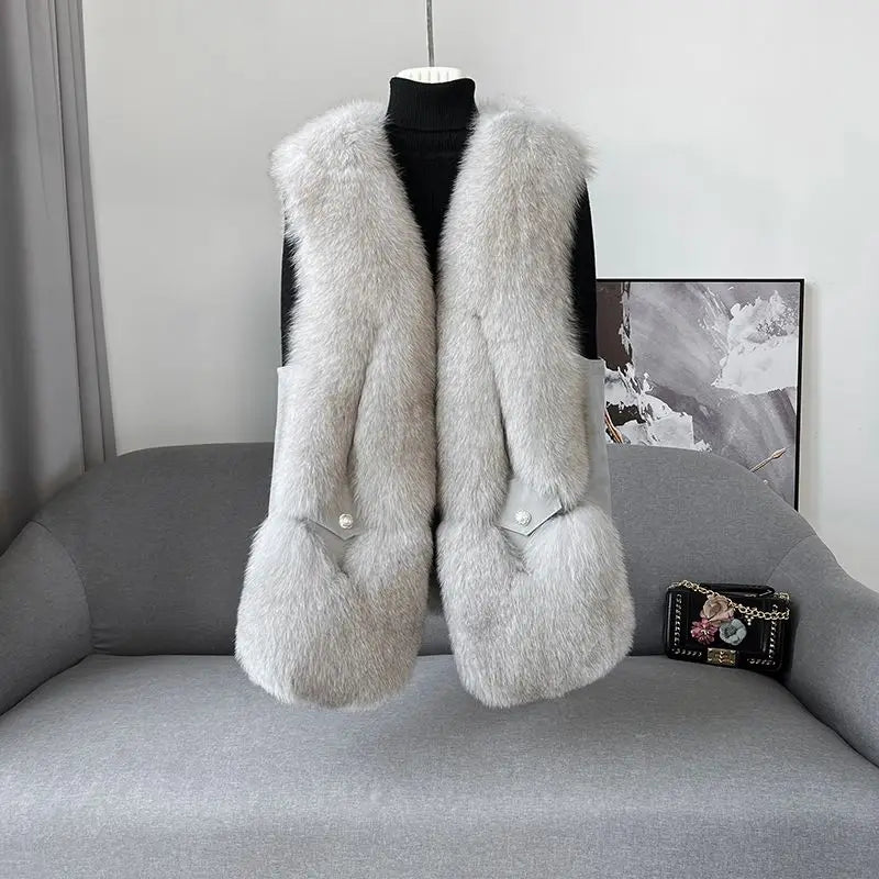 Elle Aspen Fox Fur Gilet