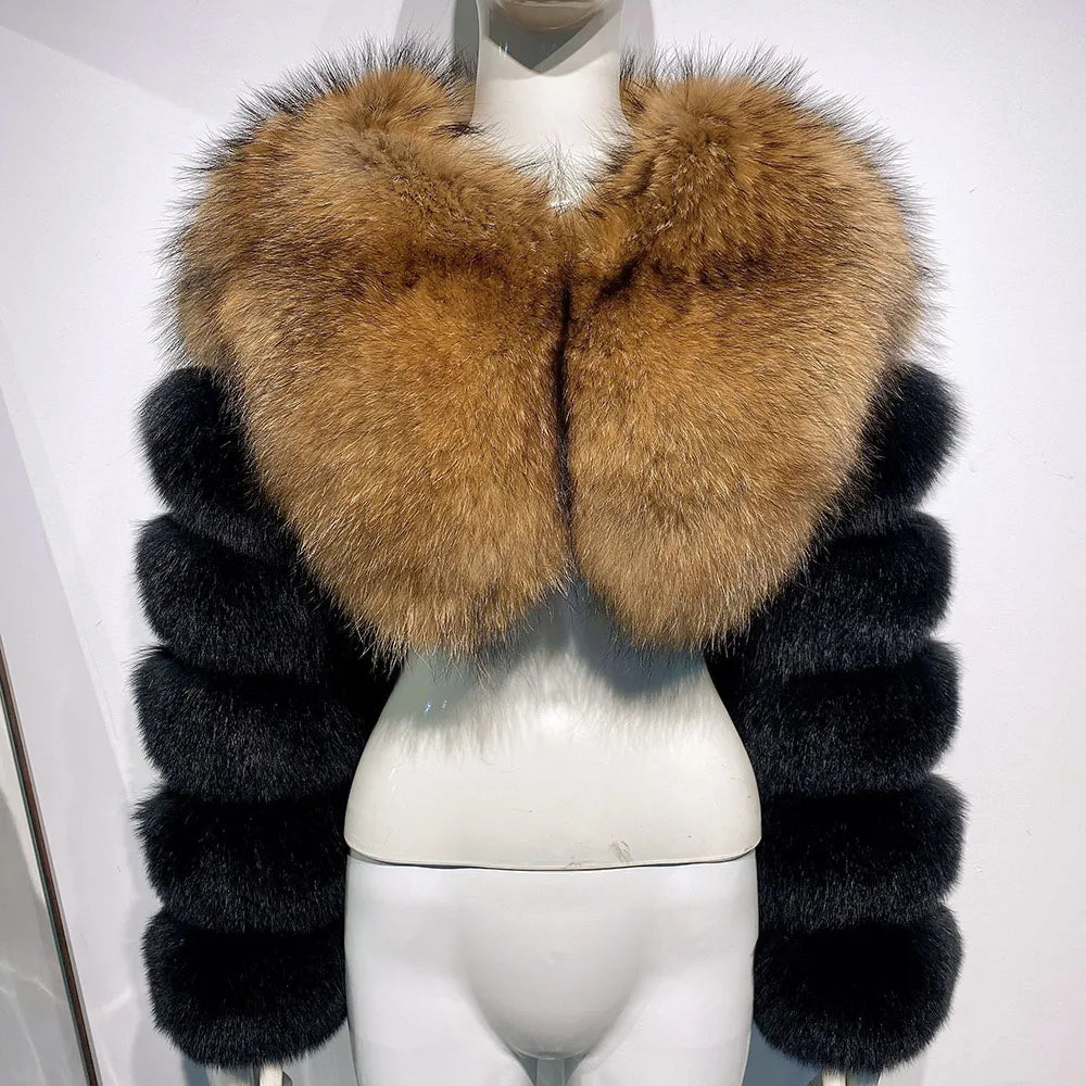 Sophia Lily Cropped Fox Fur Coat