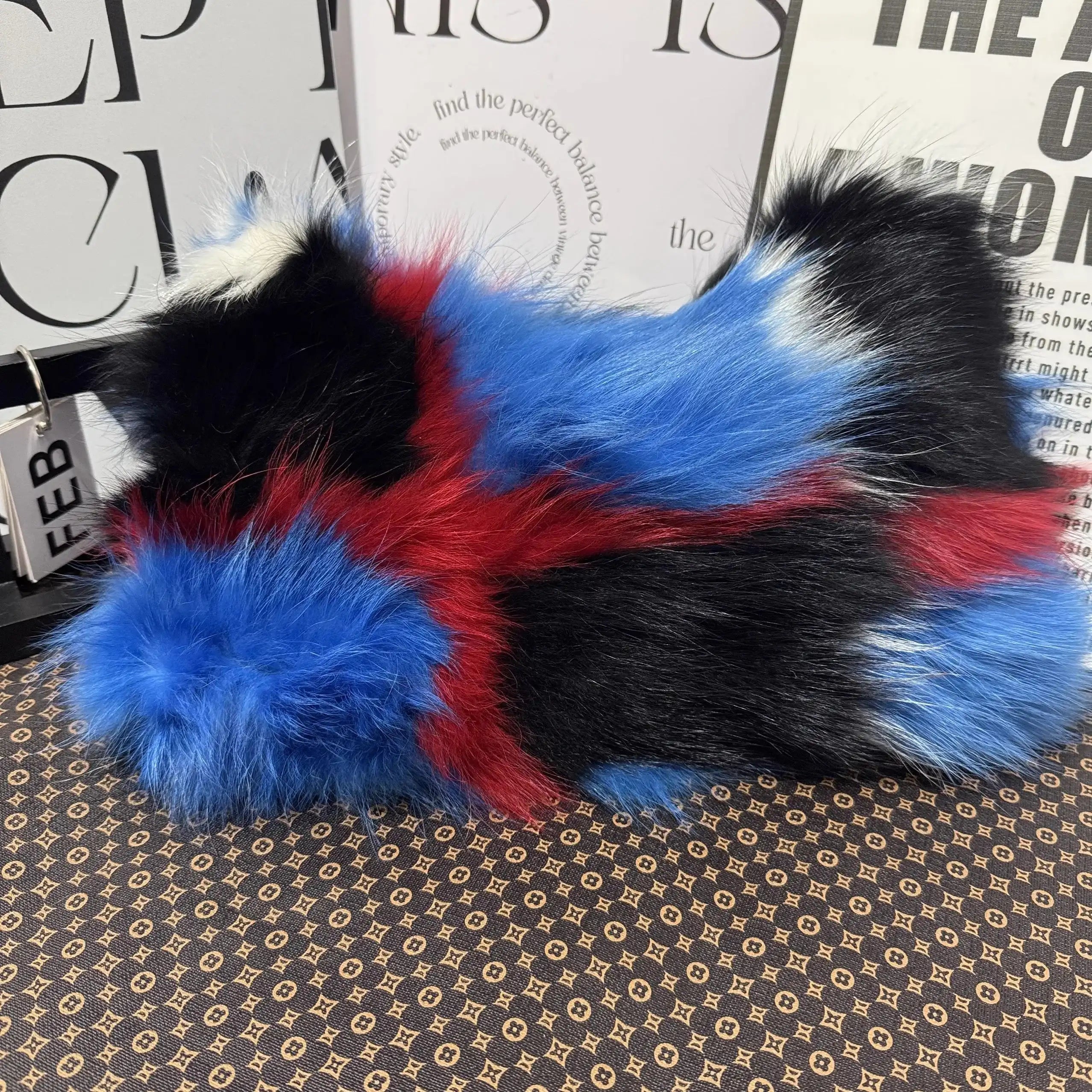 Winter Fox Shoulder Bag Real Silver Fox Fur Exclusive