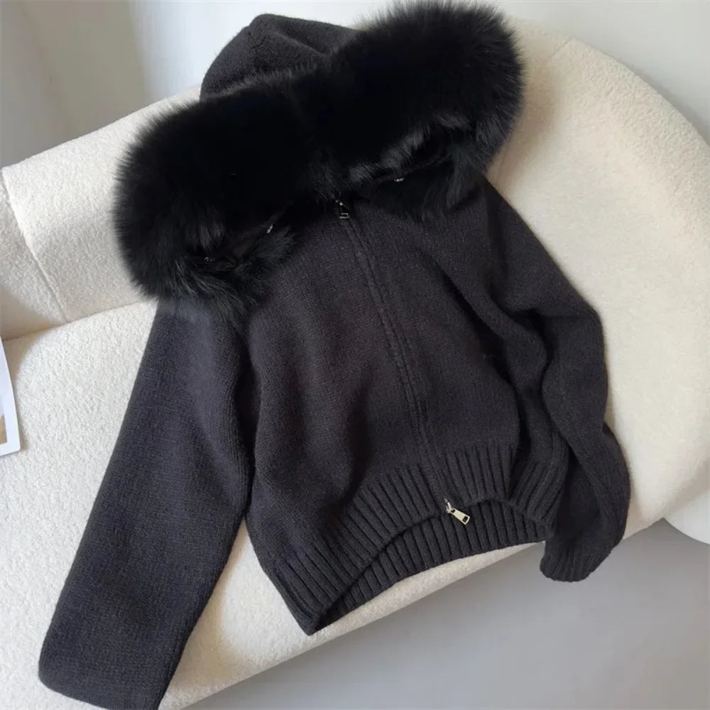 Luna Fur Collar Cardigan