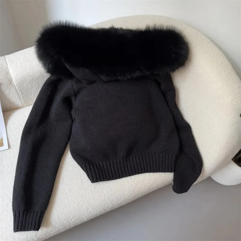 Luna Fur Collar Cardigan