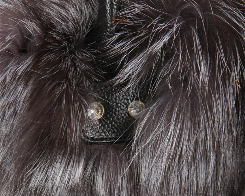 Real Fox Fur Tote Bag Designer Luxe Collection Exclusive