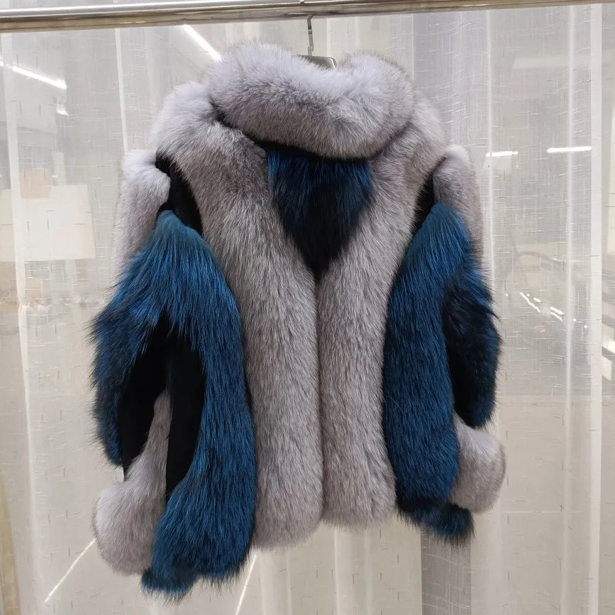 Blair Fox Fur Coat with Collar