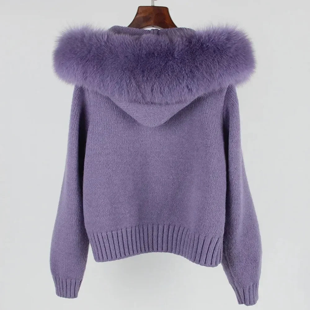 Luna Fur Collar Cardigan