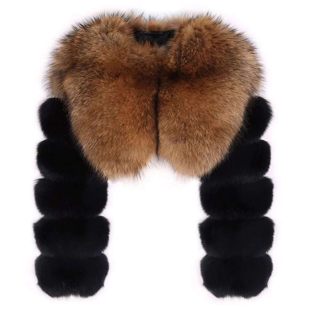 Sophia Lily Cropped Fox Fur Coat
