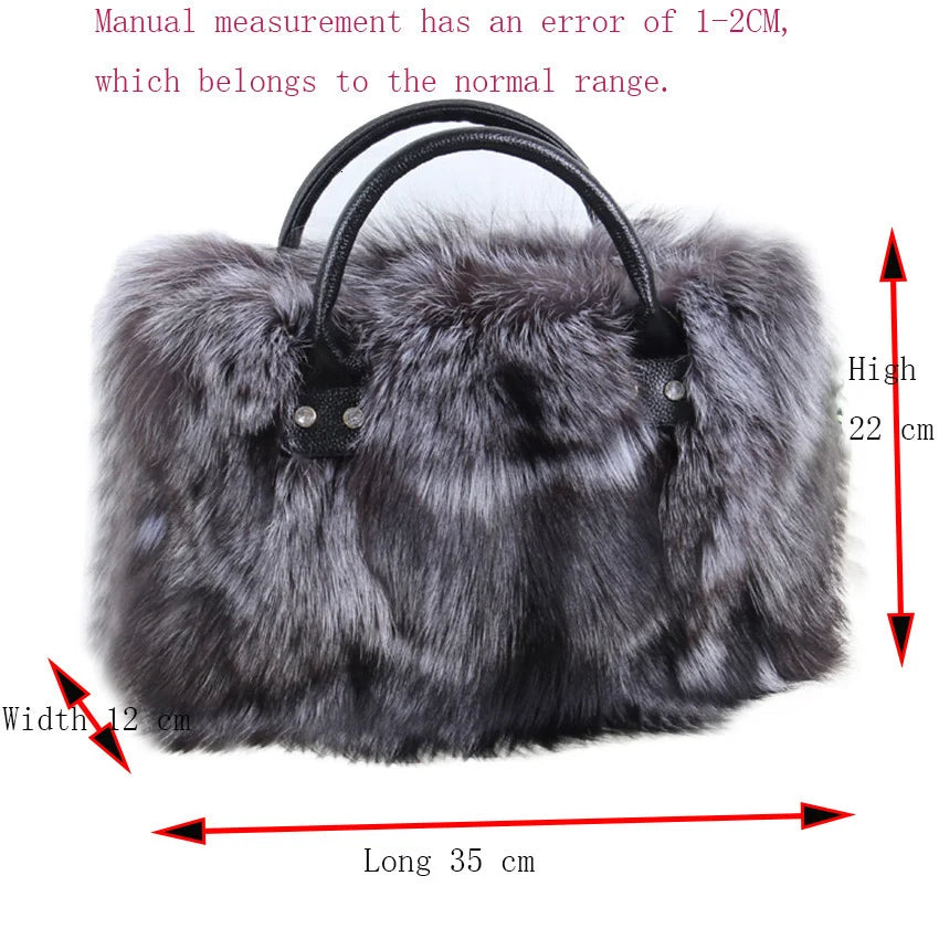 Fox Fur Crossbody Bag Designer Luxury Handbag Exclusive
