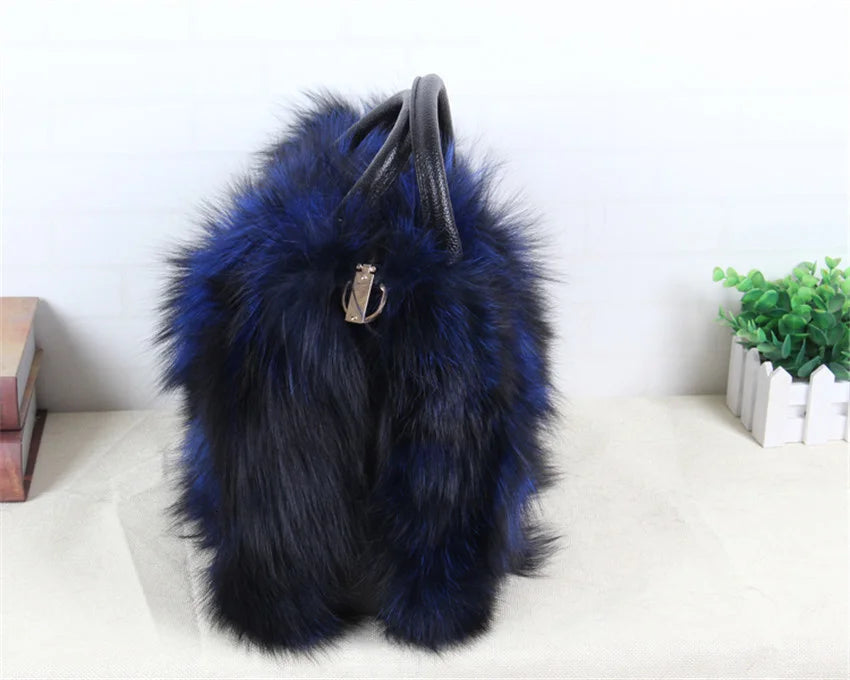 Fox Fur Tote Bag Luxury Collection Limited For Women
