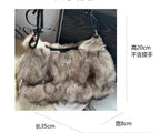 Winter Fox Fur Handbag Real Silver Fox Fur Elite