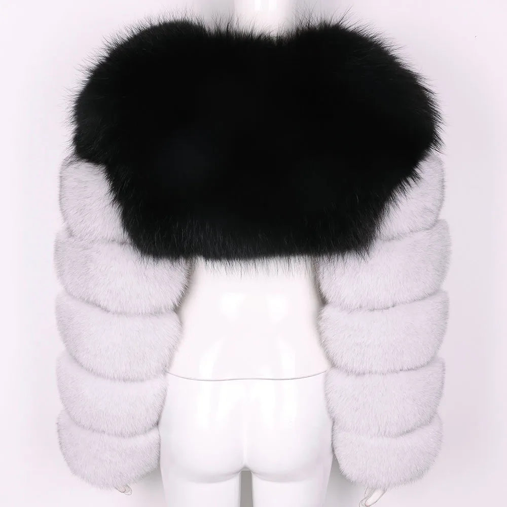 Sophia Lily Cropped Fox Fur Coat