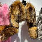 Serena Glow Cropped Fox Fur Coat