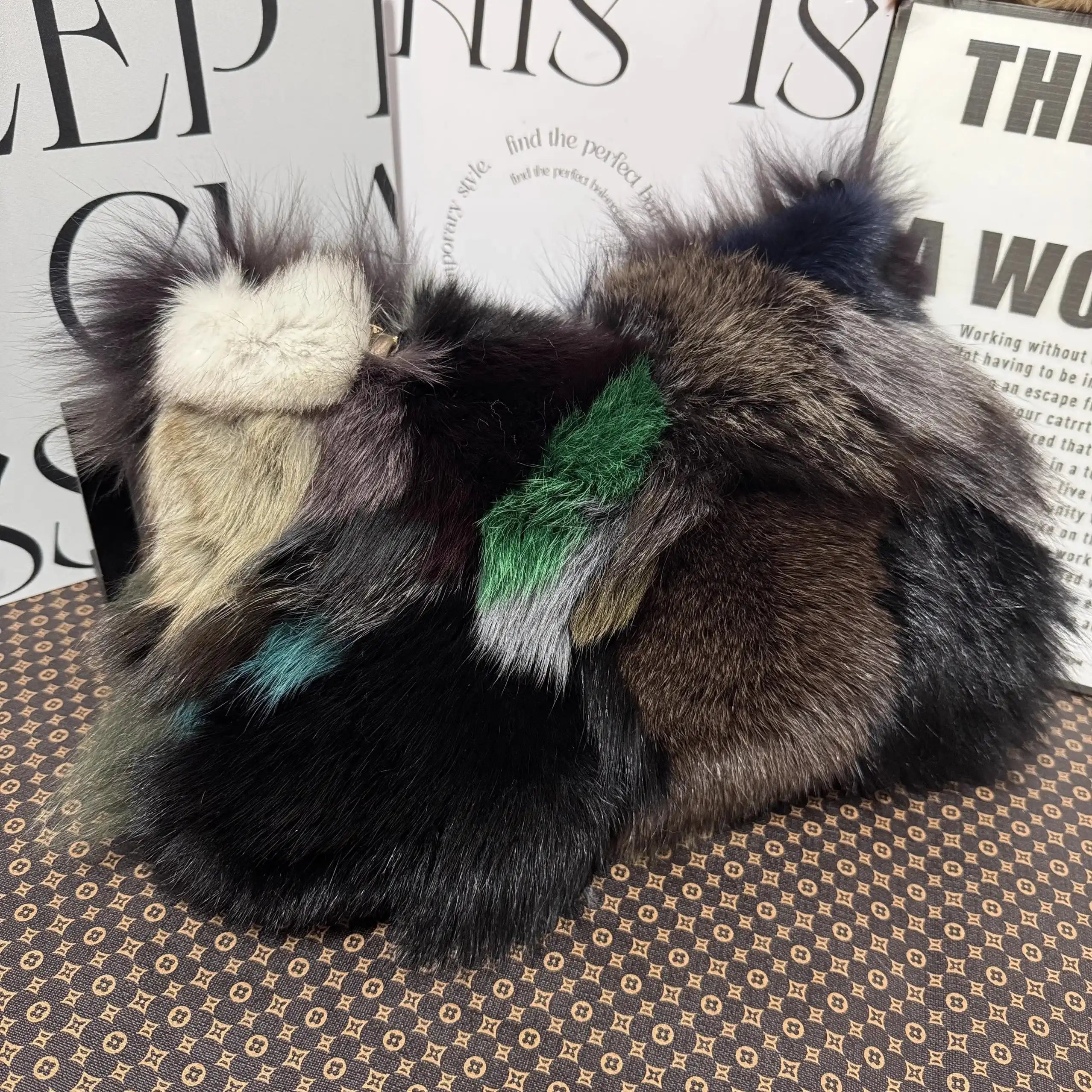 Winter Fox Fur Bag Real Silver Fox Fur Shoulder Bag Elite