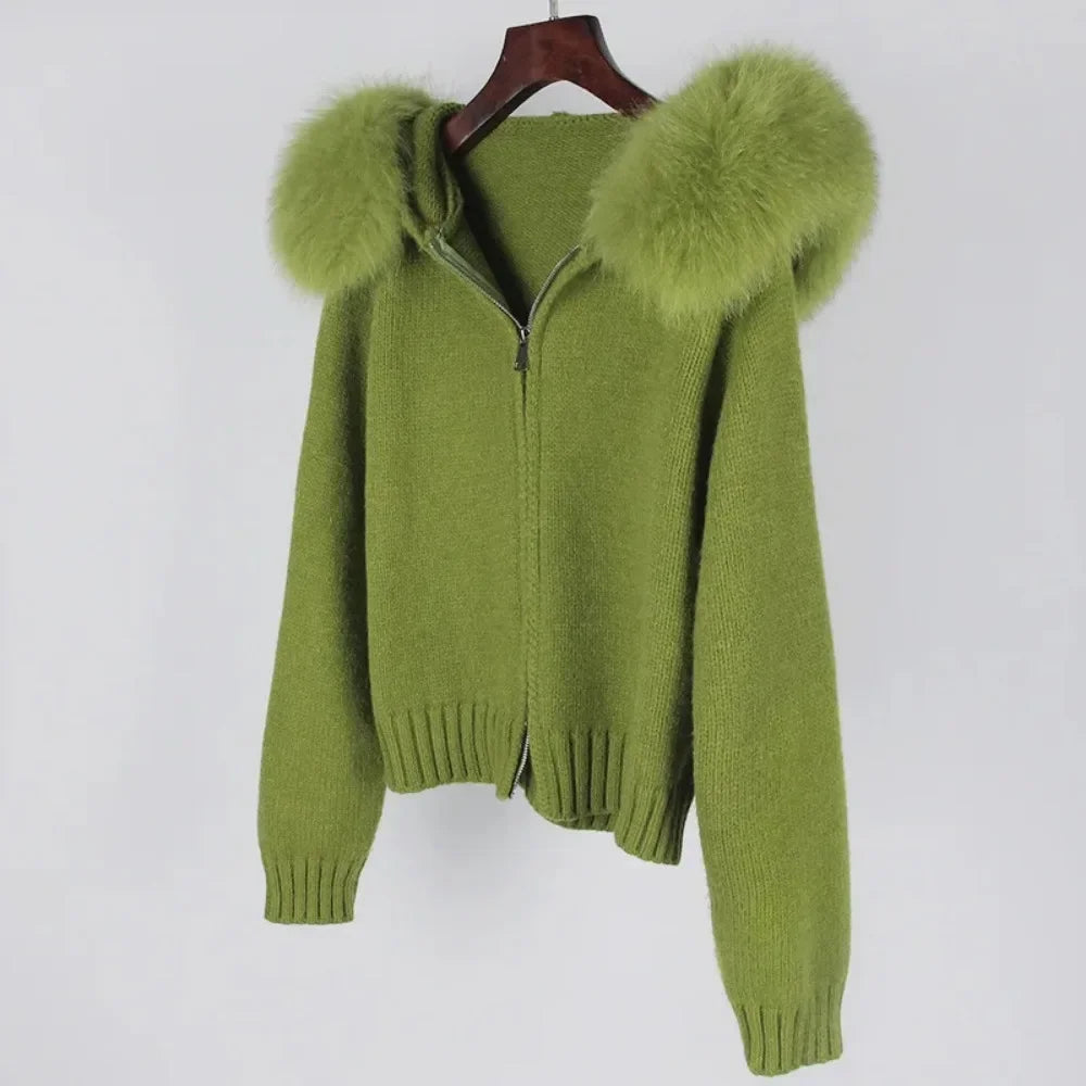 Luna Fur Collar Cardigan